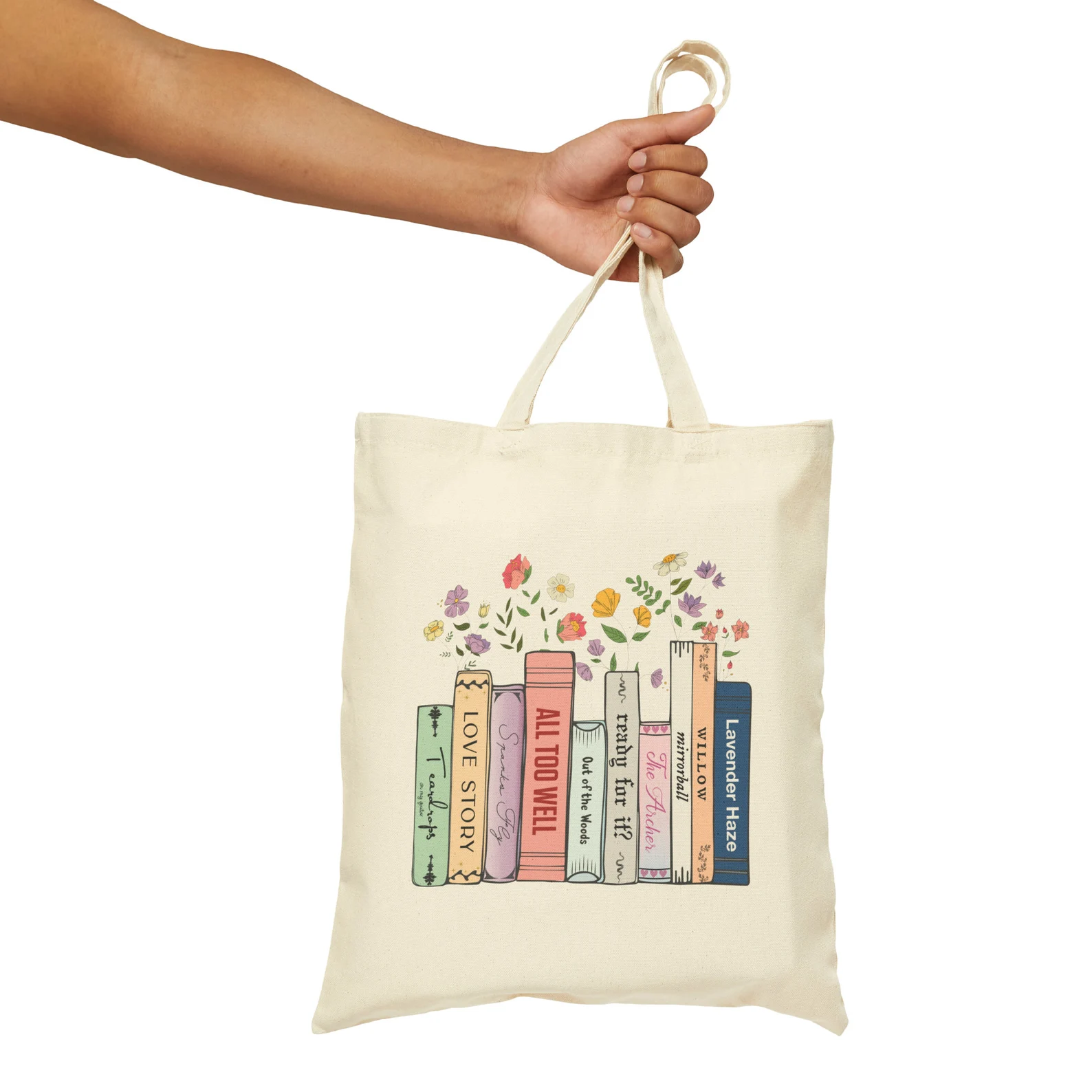 Taylor Albums As Books Tote Bag, Trendy Aesthetic For Book Lovers