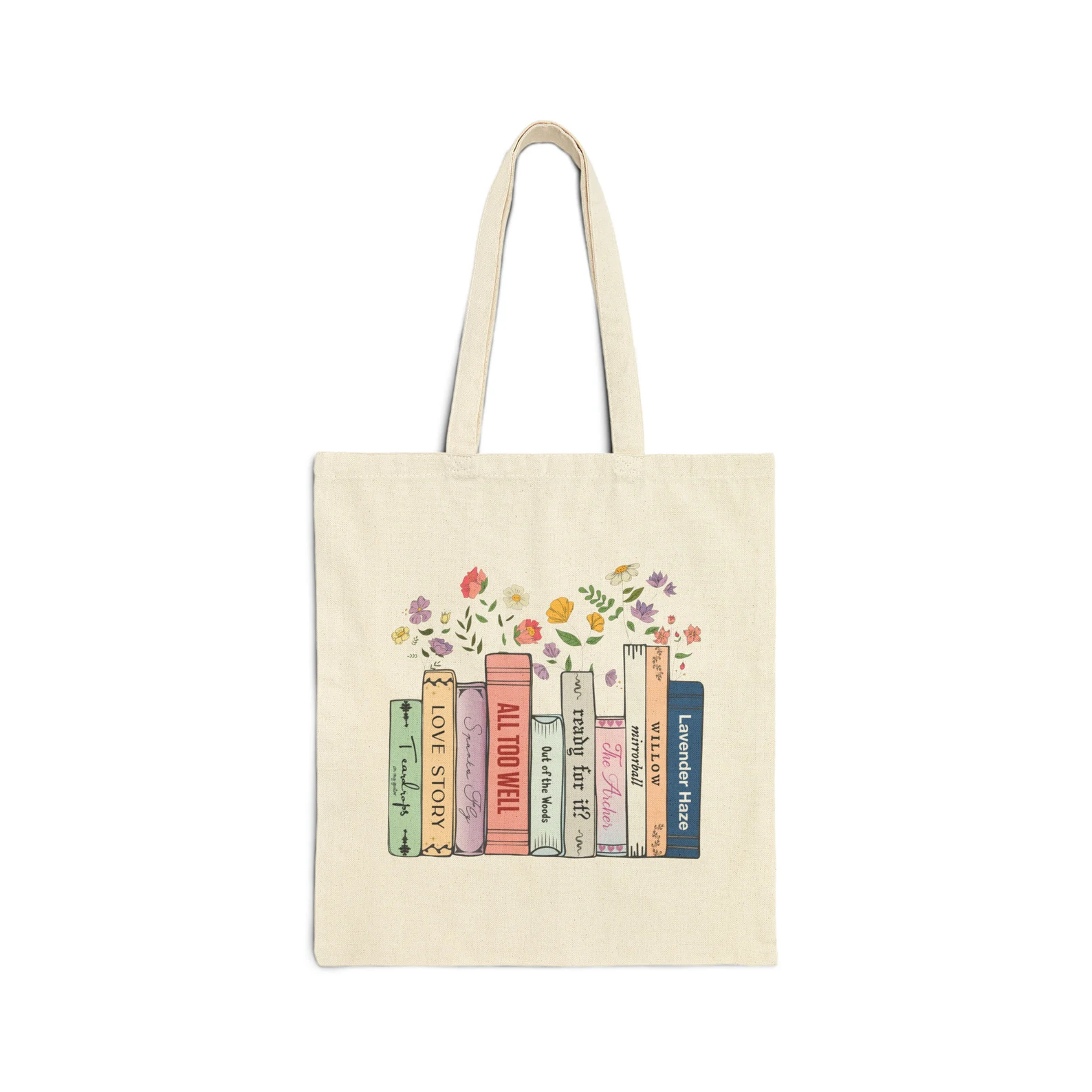 Taylor Albums As Books Tote Bag, Trendy Aesthetic For Book Lovers