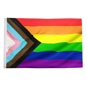 Progress Pride Large Quality Flag 5x3 ft, stitched hems and durable flag grommets