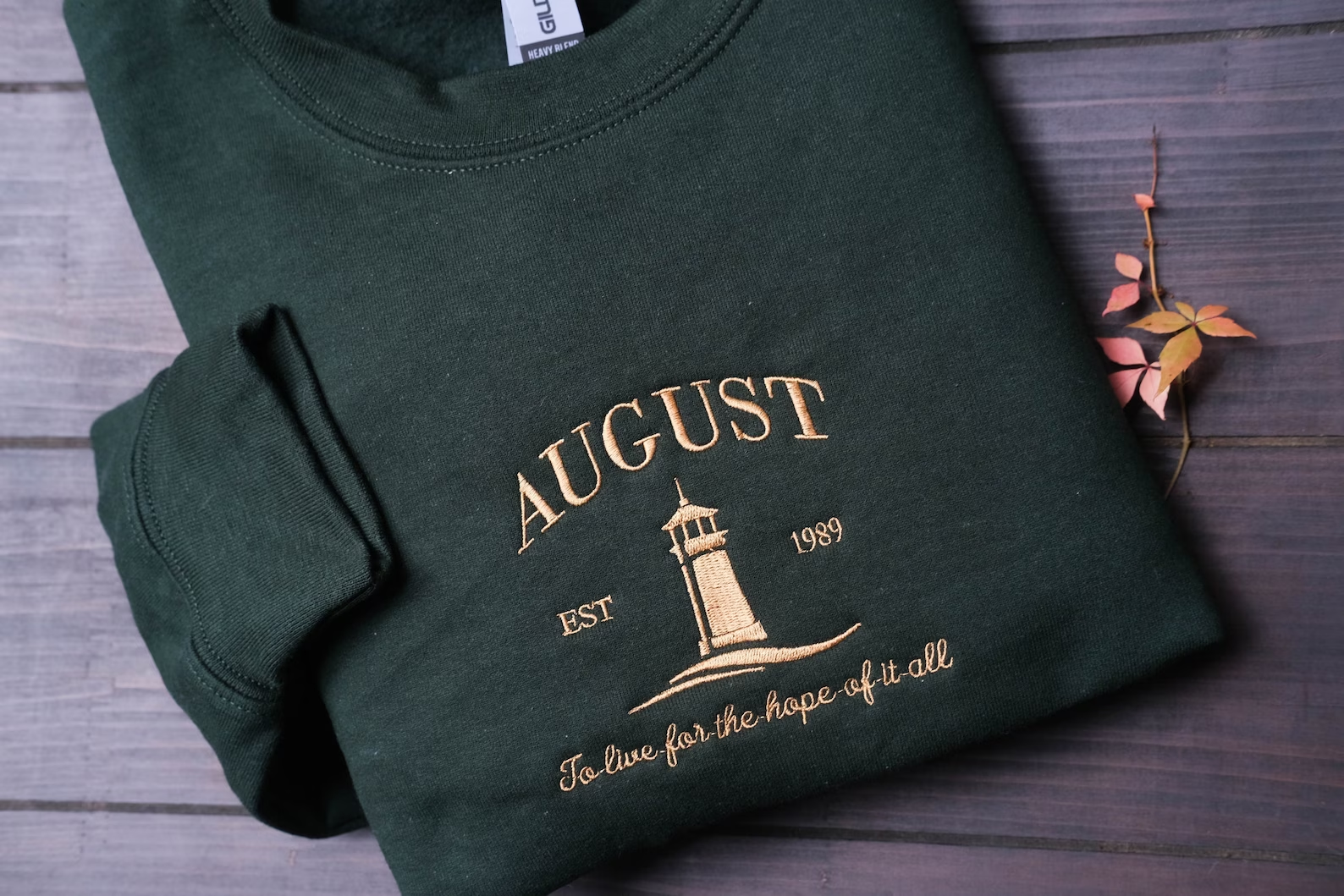 August Embroidered Sweatshirt｜Live for the hope of it all｜Inspirational Sweatshirt