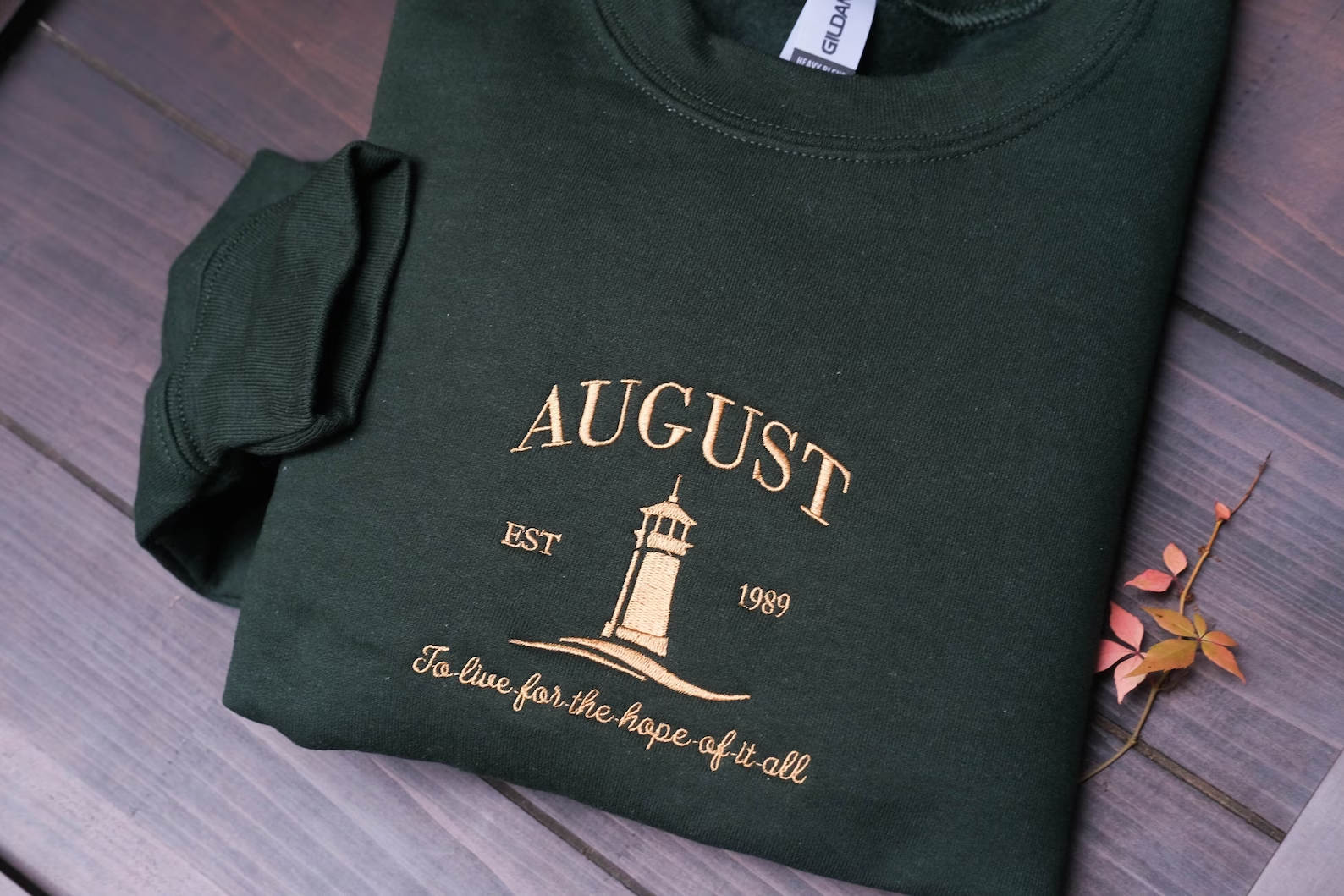 August Embroidered Sweatshirt｜Live for the hope of it all｜Inspirational Sweatshirt