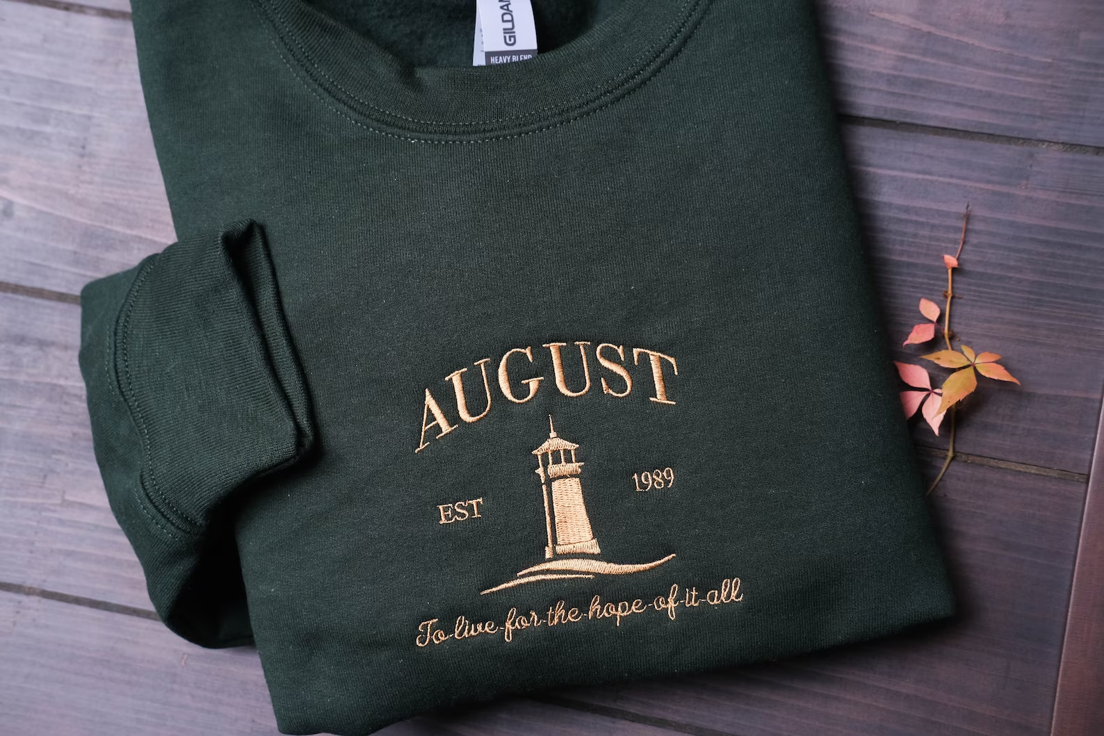 August Embroidered Sweatshirt｜Live for the hope of it all｜Inspirational Sweatshirt