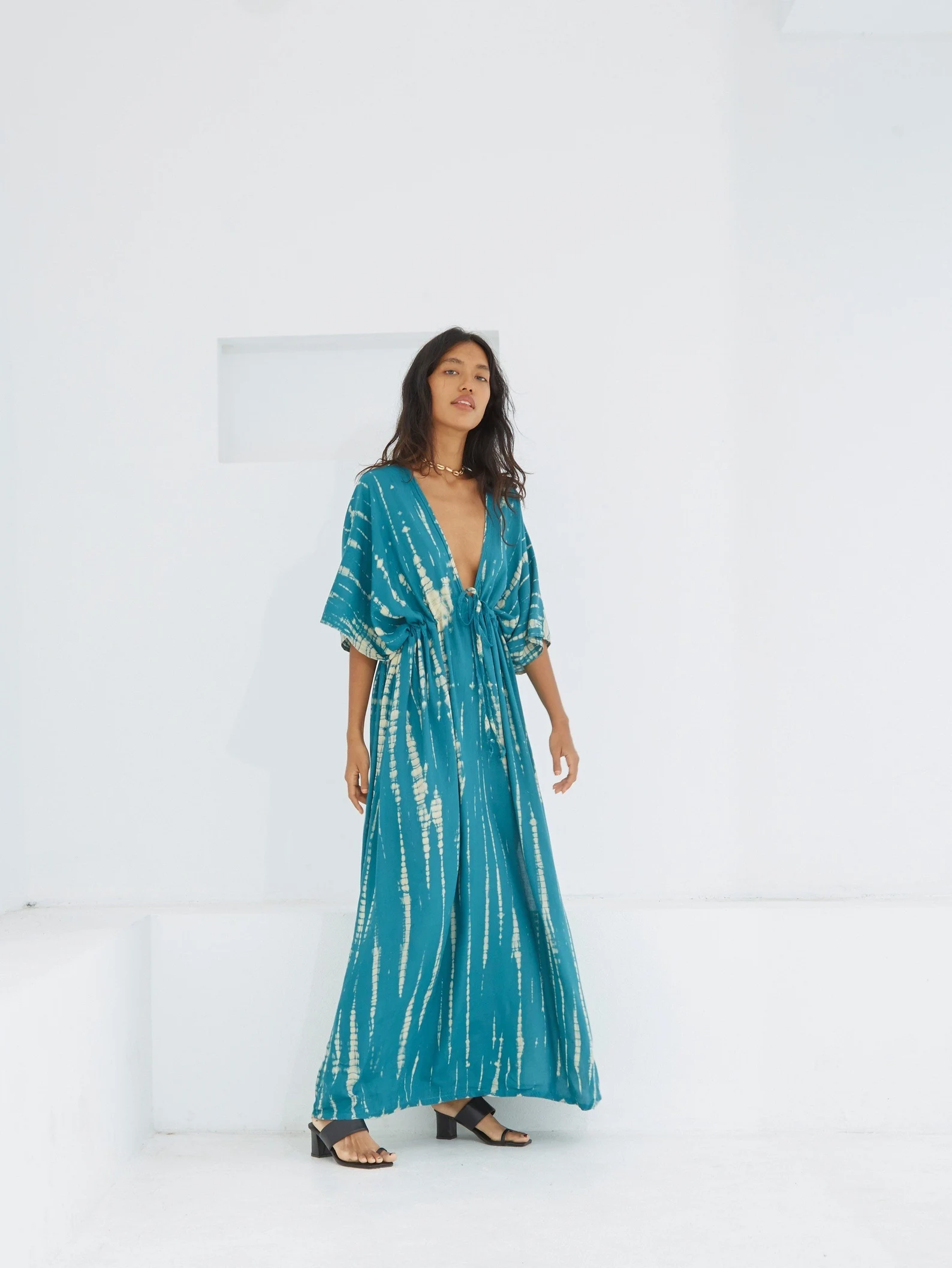 Hand tie dye dress, goddess dress, Long kaftan, Oversized Caftan