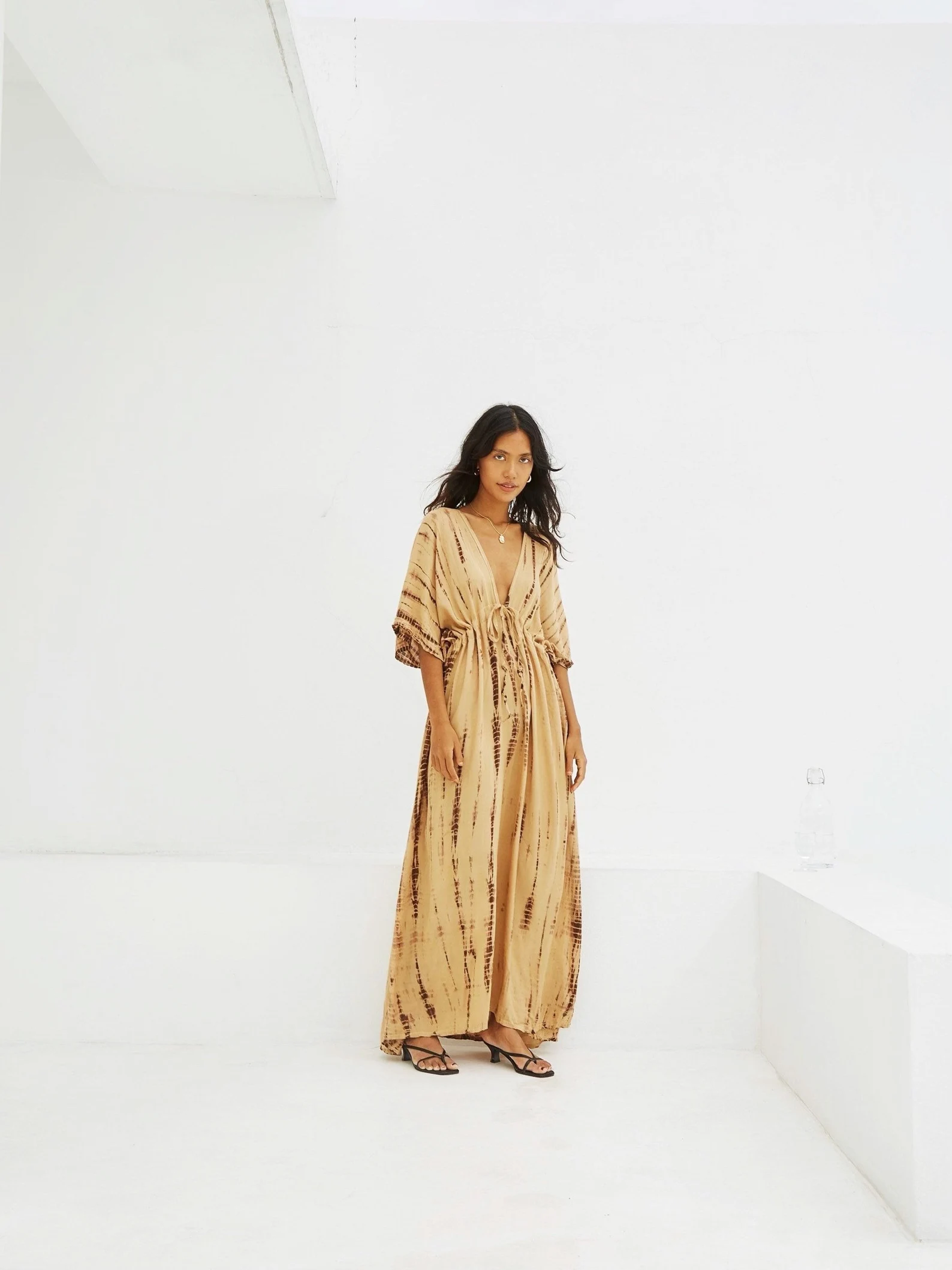 Hand tie dye dress, goddess dress, Long kaftan, Oversized Caftan