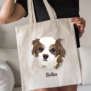 Personalized Tote Bag with Custom Pet Picture and Name for Pet Lovers