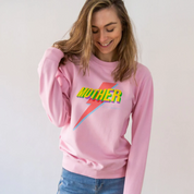 Women's Mother Lightning Bolt Personalised Pink Sweatshirt