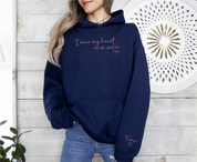 Custom Embroidered｜Heart on Sleeve｜Sweatshirt Hoodie