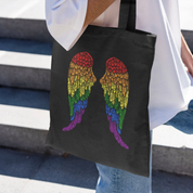 Rainbow Wings LGBTQ Tote Bag, LGBT Gifts, Rainbow Shopping Bag