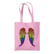 Rainbow Wings LGBTQ Tote Bag, LGBT Gifts, Rainbow Shopping Bag