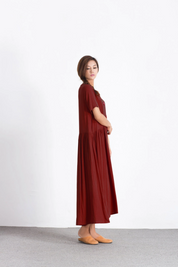 Women linen maxi dress Short Sleeves Summer Linen Dresses