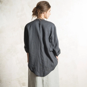 Charcoal linen jacket, Dark grey jacket for women