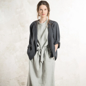 Charcoal linen jacket, Dark grey jacket for women