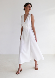 Linen maxi dress RIVIERA, Long sleeveless dress