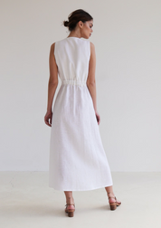 Linen maxi dress RIVIERA, Long sleeveless dress