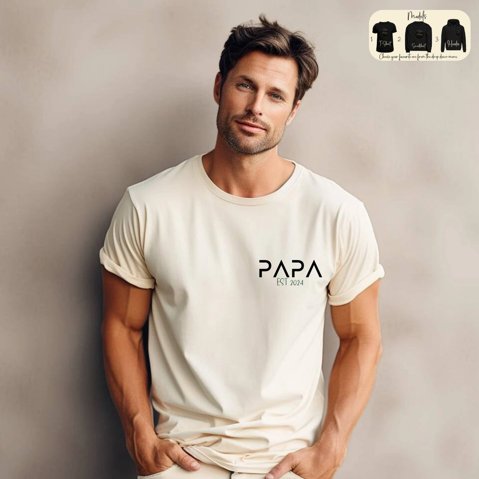 Personalisiertes Papa-Sweatshirt, Papa-T-Shirt, Vatertagsgeschenk