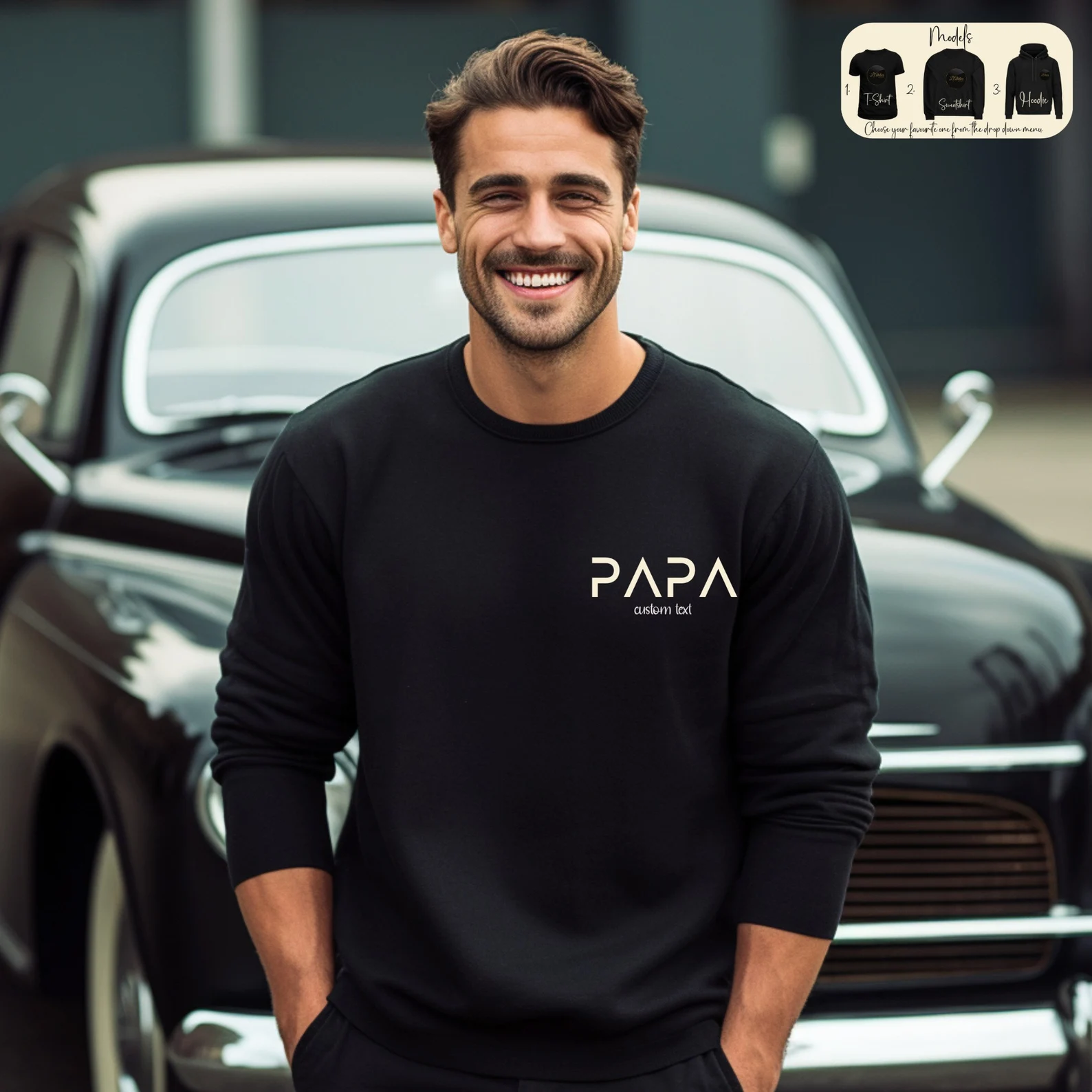 Personalisiertes Papa-Sweatshirt, Papa-T-Shirt, Vatertagsgeschenk