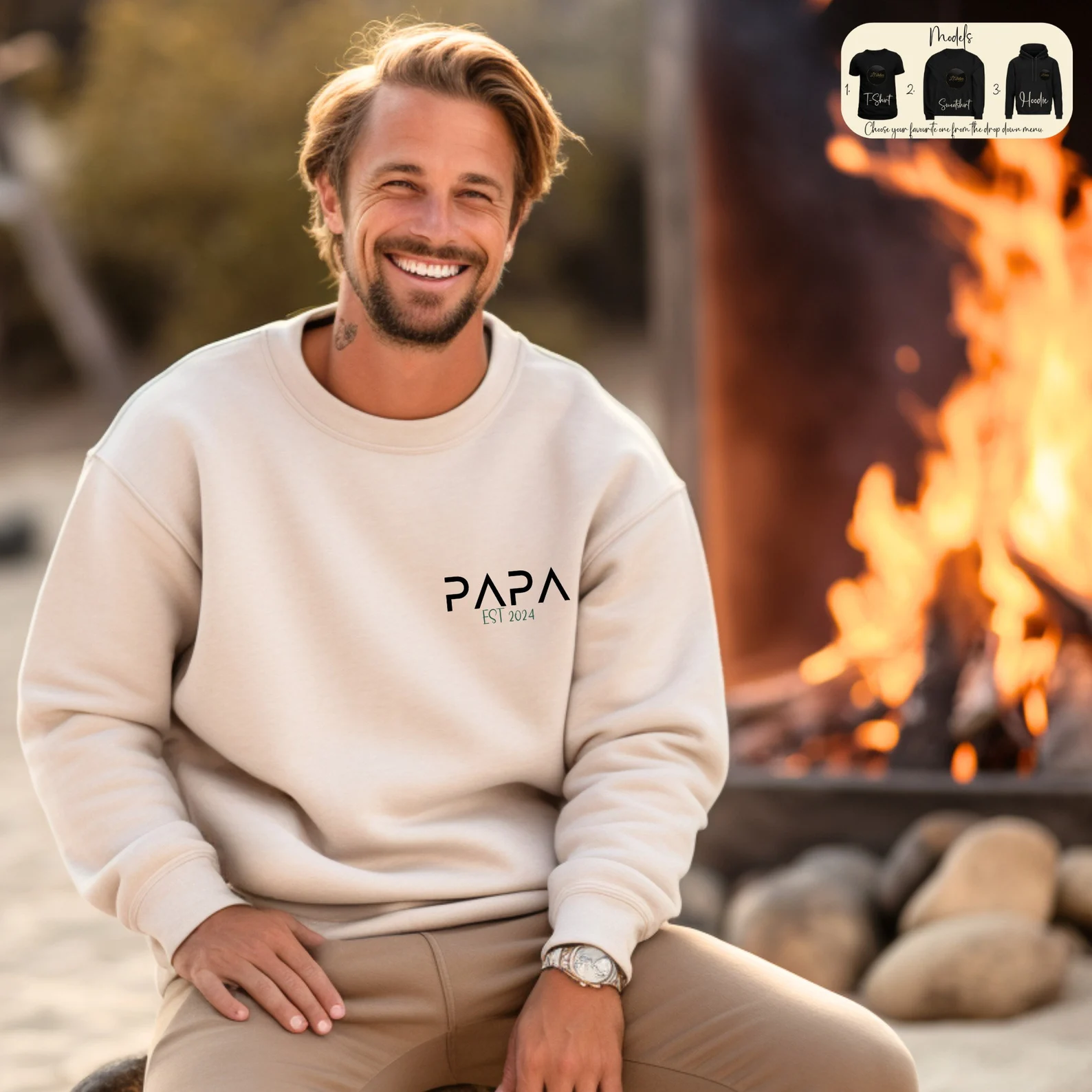 Personalisiertes Papa-Sweatshirt, Papa-T-Shirt, Vatertagsgeschenk