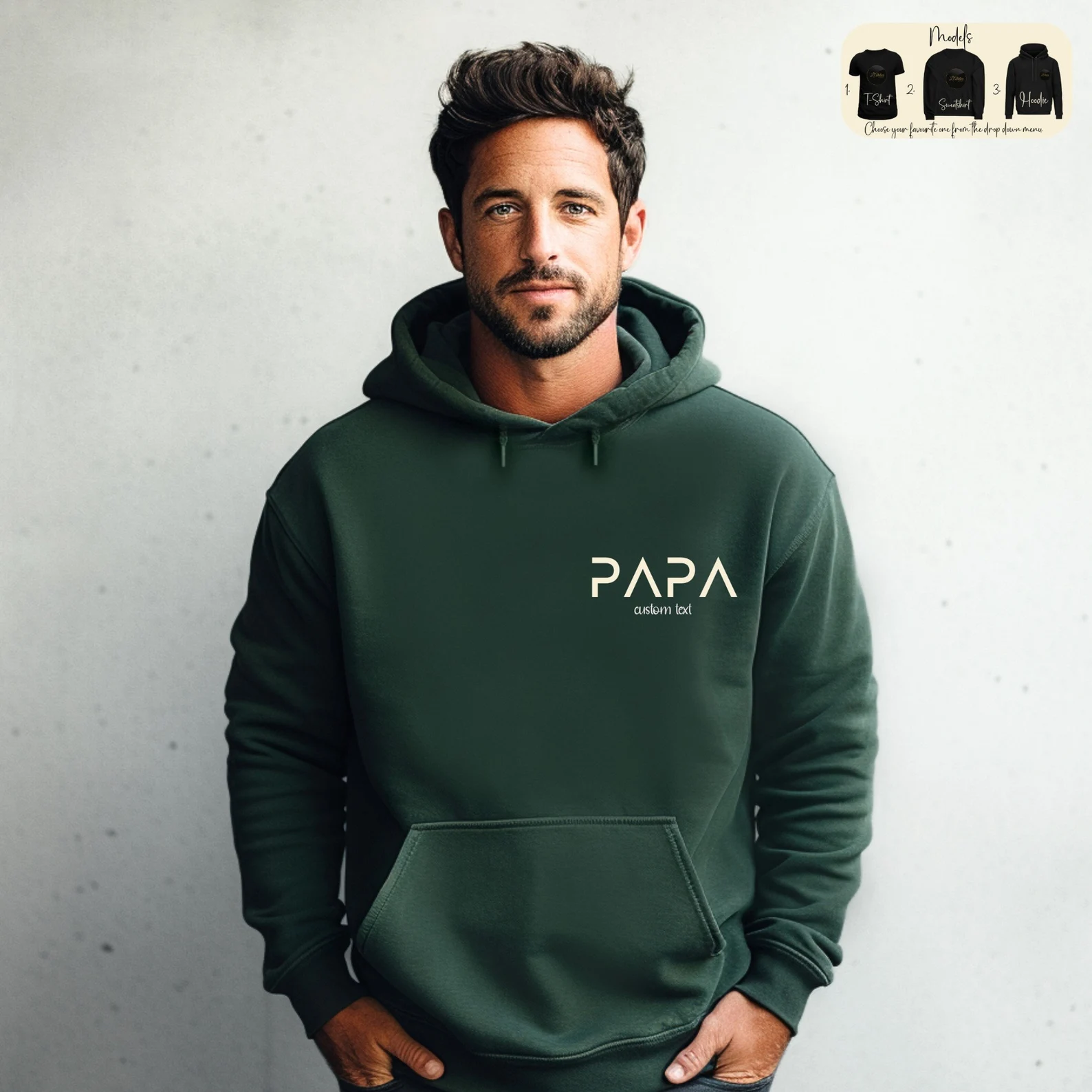 Personalisiertes Papa-Sweatshirt, Papa-T-Shirt, Vatertagsgeschenk