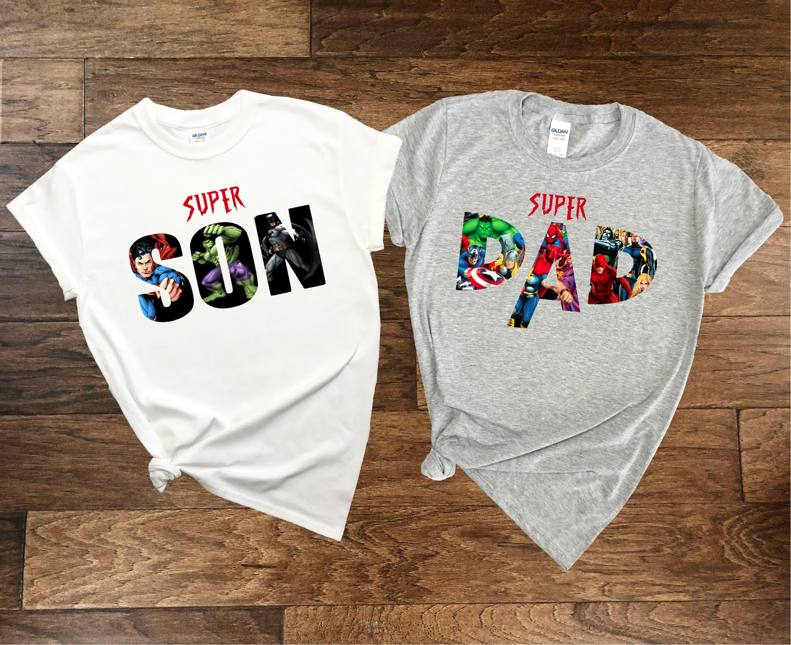 Set Superhero Dad Shirt | Super Dad Super Son Shirt | Dad Son Fits