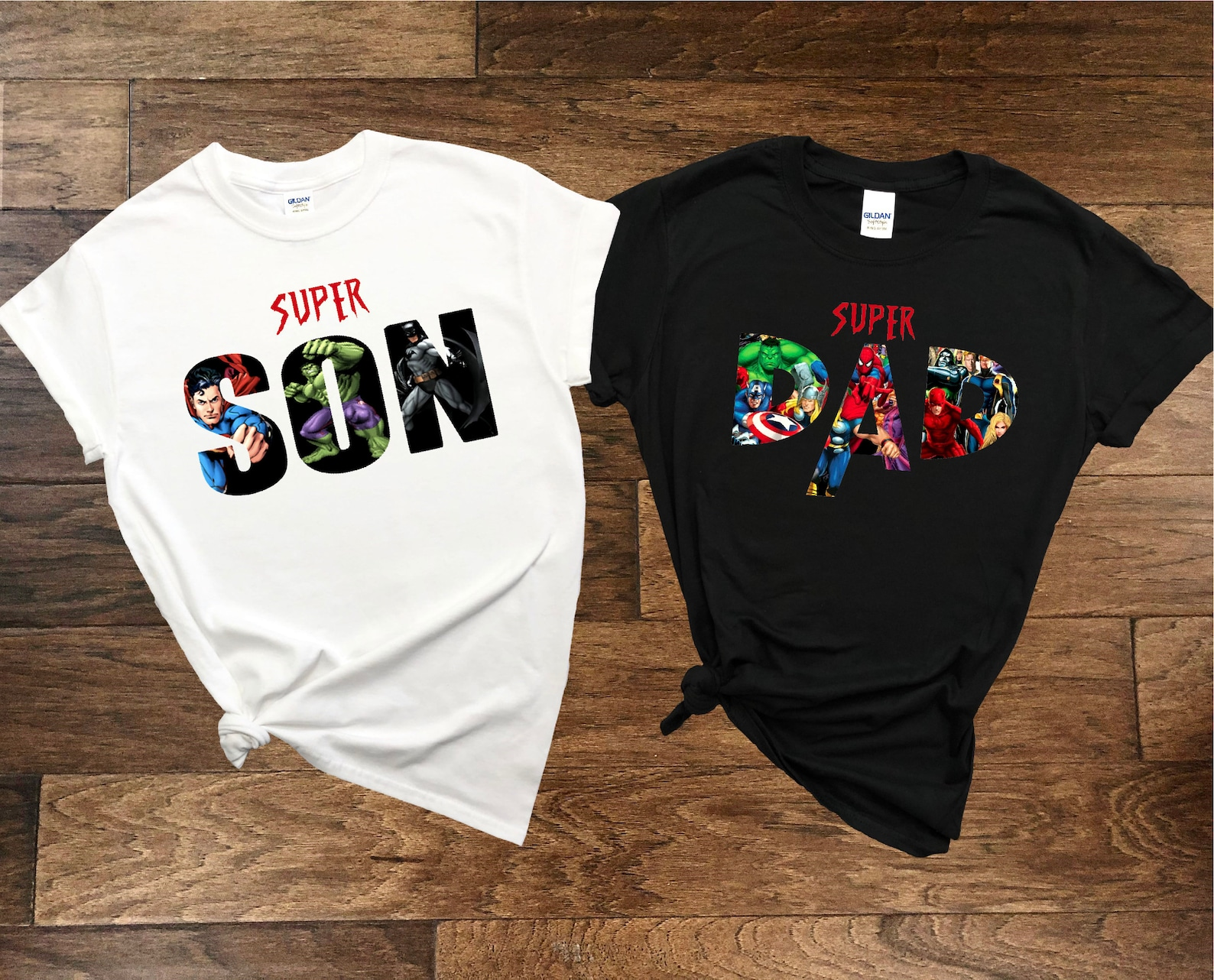 Set Superhero Dad Shirt | Super Dad Super Son Shirt | Dad Son Fits