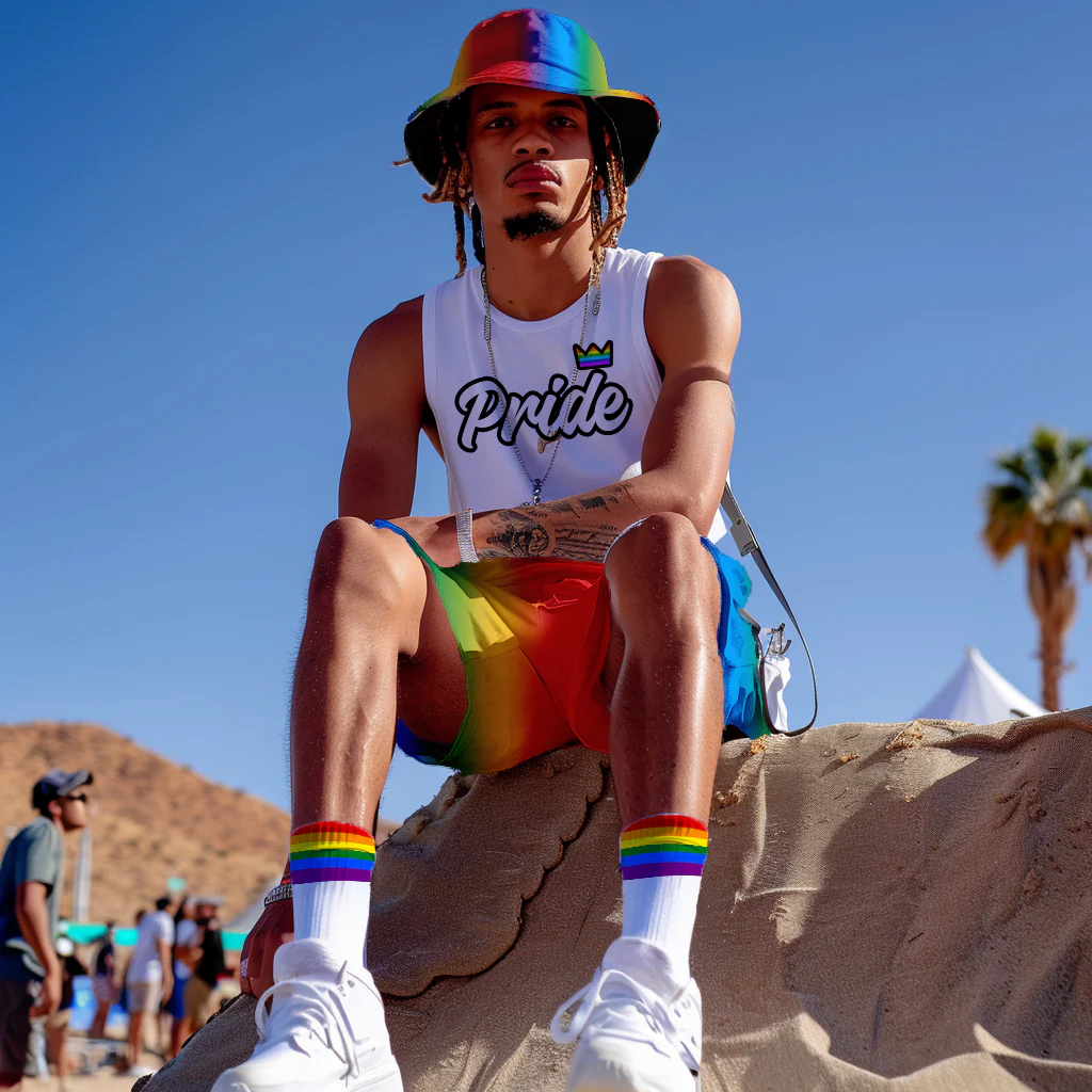 Rainbow Festival Bucket Hat with adjustable string