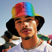 Rainbow Festival Bucket Hat with adjustable string