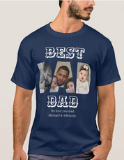 Best Dad Ever Custom Family Photo Father's Day T-Shirt