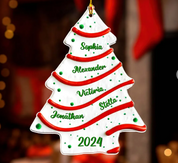 Christmas Tree Cake | Custom Name | 3D Effect Acrylic Ornament