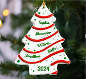 Christmas Tree Cake | Custom Name | 3D Effect Acrylic Ornament