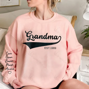 Custom Big MAMA With Kid's Name On Sleeve Sweatshirt