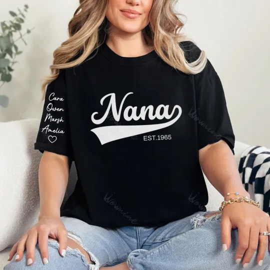 Custom Big MAMA With Kid's Name On Sleeve Sweatshirt