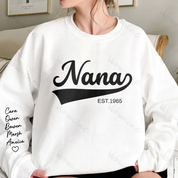Custom Big MAMA With Kid's Name On Sleeve Sweatshirt