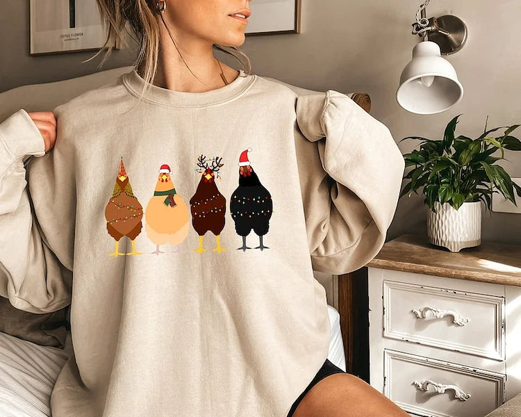 Chicken Farm Animals Ver2 Christmas Sweatshirt