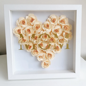 Mum Heart Shaped Monogram Flower Shadow Box Gift For Mothers