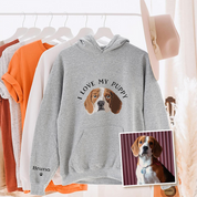 I Love My Dog | Custom Pet Portrait Embroidered | Crewneck T-shirt Hoodie