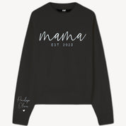 Minimalist Mama Sweatshirt with Date and Children Name