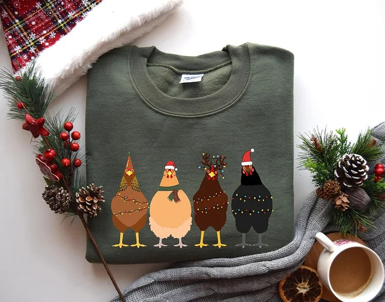 Chicken Farm Animals Ver2 Christmas Sweatshirt