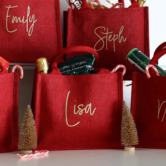 Personalized Embroidered Christmas Gift Bag