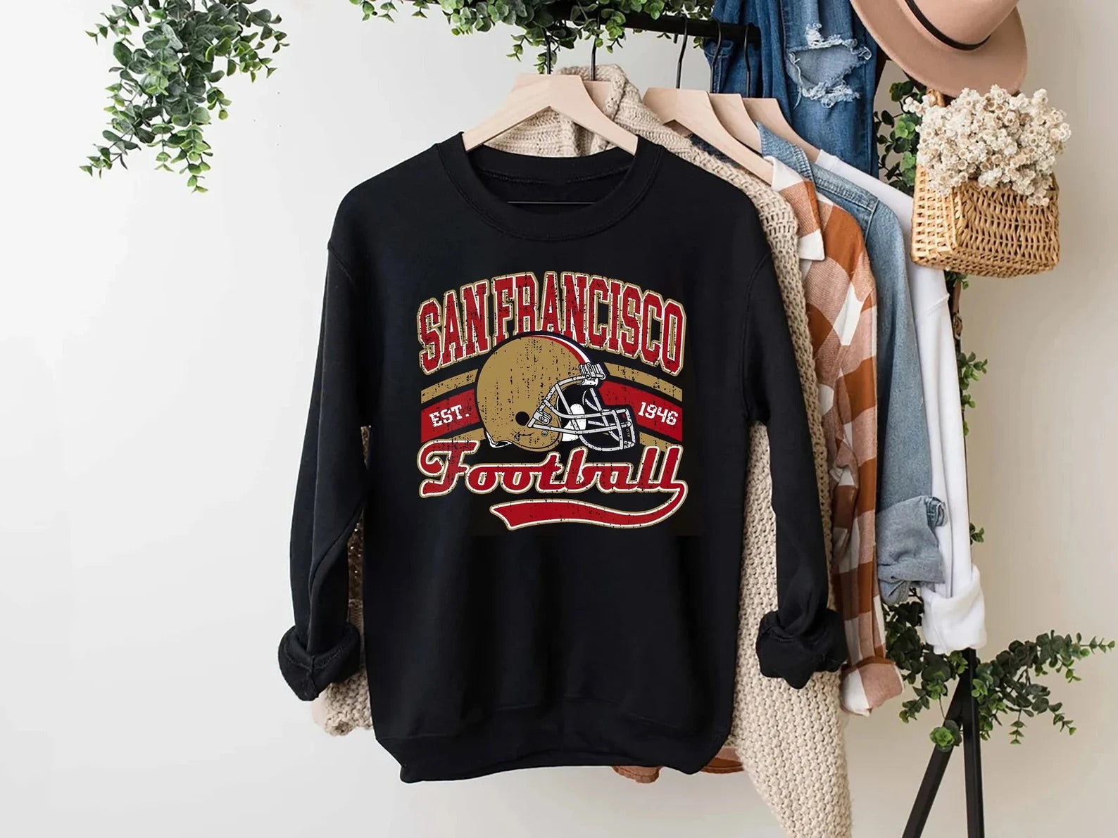 Trendy San Francisco Fußball Sweatshirt, Vintage San Francisco Fußball Sweatshirt, San Francisco Fußball Fan Shirt, trendige SF Fußball