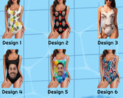 Custom Face Swimsuit Personalized Photo Women's Bathing Suit Bikini Set Swimwear