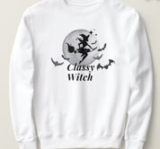 Classy Witch and Moon Halloween Sweatshirt