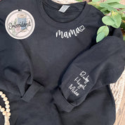 Embroidered Mama sweatshirt | Kids names on sleeve | Sweatshirt for mama