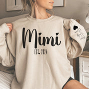 Custom Mimi Sweatshirt with Children Name on Sleeve