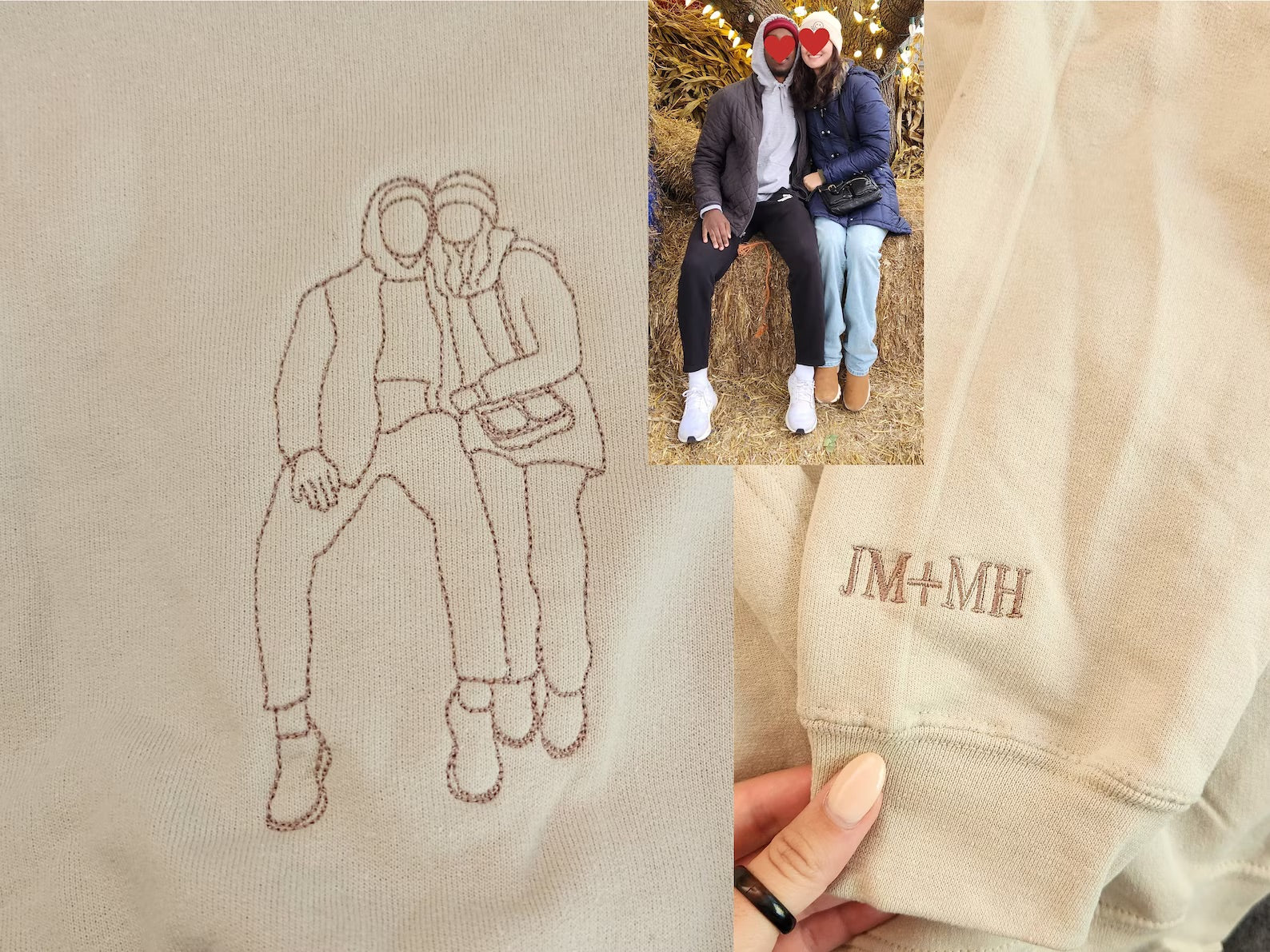 Embroidered Tshirt｜Portrait Sweatshirt｜Gift｜Couple｜Anniversary