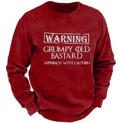 Warning Grumpy Old Bastard Approach With Caution Funny Sarcastic Sweatshirt