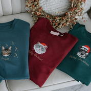 Custom Embroidered | Pet Portrait | Christmas Jumper | Sweatshirt Hoodie T-shirt