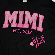 Mimi Glitter Pink | Embroidered And GrandKids | Sweatshirt