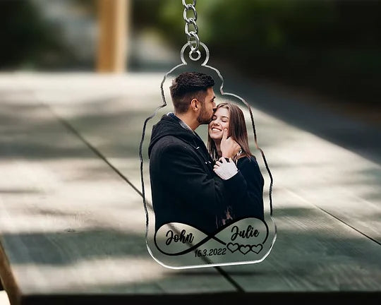 Personalized Couple Photo Keychain