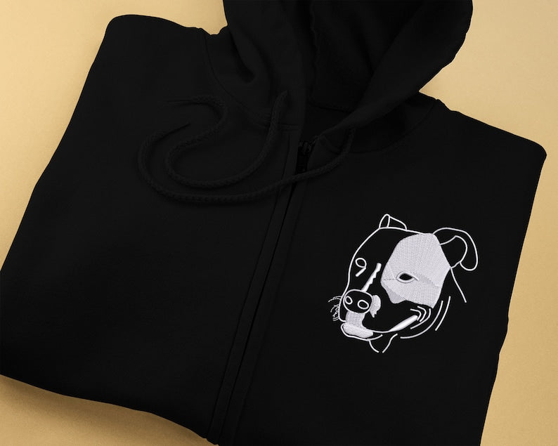 Custom Embroidered | Pet Photo | Zip Up Hoodie