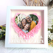 Grandma Heart Photo Flower Pattern Shadow Box Gift